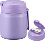 17oz Soup Thermo for Hot Food Kids,Insulated Food Jar with Spoon,Thermo Hot Food Lunch Container,Wide Mouth Leakproof Stainless Steel Lunch Box for School-Purple