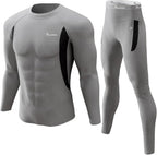 romision Thermal Underwear for Men Long Johns Fleece Lined Hunting Gear Bottom Top Set Base Layer for Cold Weather Gift