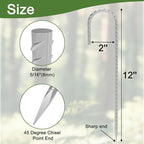 Rebar Stakes 12 Inch, 55 Pack Galvanized Metal Tent Stakes Heavy Duty Ground Stakes, J Hook Steel Fence Stakes for Ground, Outdoor Decoration, Wire Fencing, Gardening