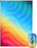 Outdoor Puffy Camping Blanket, Lightweight Down Alternative Puffy Waterproof Stadium Blanket with Portable Bag, Lightweight Camping Blanket for 2 People, Cold Weather, Sports, Travel, Car, 79*54 inch