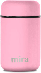 MIRA Insulated Food Jar Thermo for Hot Food & Soup, Compact Stainless Steel Vacuum Lunch Container for Meals To Go - 13.5 oz, Pink