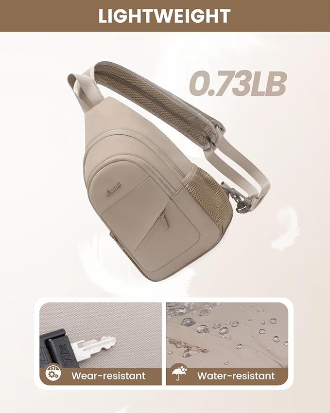 LOVEVOOK Sling Backpack for Women, Convertible Crossbody, Small Diaper Bag, Water-Resistant Hiking Daypack, Travel Shoulder Chest Bag