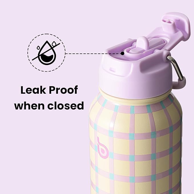 BOTTLE BOTTLE 32oz Insulated Water Bottle Stainless Steel Sport Water Bottle with Straw Dual-use Lid Design for Gym with Pill Box