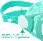 Kids Swim Goggles Snorkel Diving Mask for Boys Girls Ages 5-15, Two-Color Anti-Fog Swimming Goggles with Nose Cover