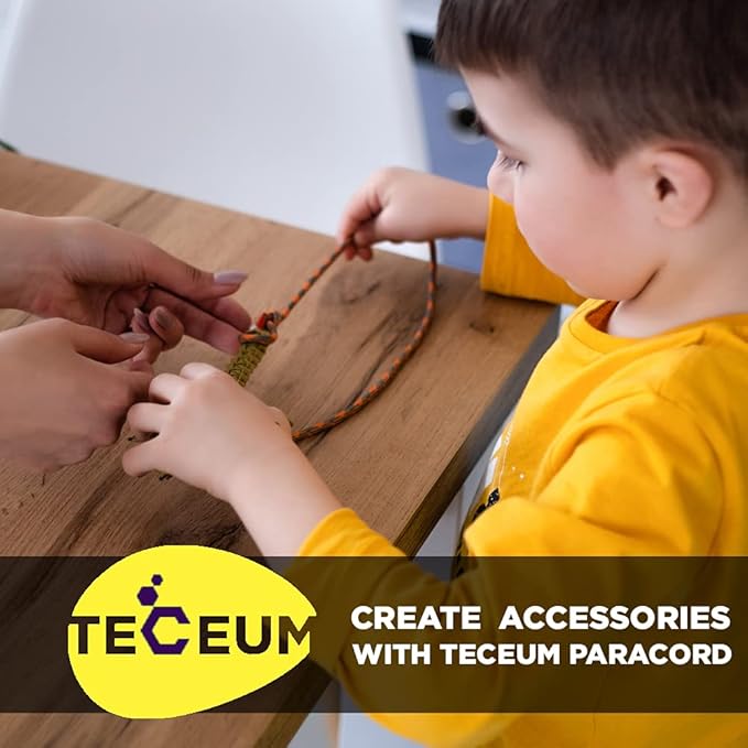 TECEUM 5/32" Paracord Rope 1000 – 1000ft / 200ft / 100ft / 50ft – Tactical Parachute Cord 4mm – 45+ Colors – Nylon String for Survival & Camping Gear – Stripe Cord for Survival – Utility Rope