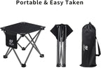 Opliy Camping Stool 2 Pack,13 Inch Portable Folding Stool for Outdoor Gardening and Beach Hiking Fishing,Foot Stool with Carry Bag (Black)