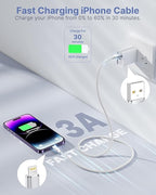 iPhone Charger 10FT [Apple MFi Certified] Long Lightning Cable Fast Charging iPhone Charger Cord Braided USB iPhone Cable Cord Compatible with iPhone 14/13/12/11 Pro/11/XS MAX/XR/8/7/6s Plus,iPad