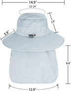 Sun Hats for Men Women Fishing Hat UPF 50+ Breathable Wide Brim Bucket Hats Summer UV Protection Safari Hat with Neck Flap