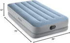 Intex 64157E Dura-Beam Plus Mid-Rise Air Mattress: Fiber-Tech – Twin Size – Built-in USB Electric Pump – 14in Bed Height – 300lb Weight Capacity