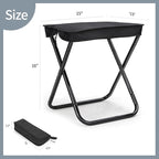 Camping Stool, Portable Folding Stool, Aluminum Ultralight Backpacking Stool Suitable for Outdoor Gardening and Beach Hiking Fishing (Black, 16 High)