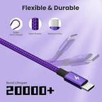 USB C Splitter Multi Charging Cable, Nylon Braided 4 in 1 Cables, USB C to USB C Cable with 4 Type C Compatible with iPhone 17/16 Series, Galaxy S Series with Most Phones and More (1PACK 5FT)