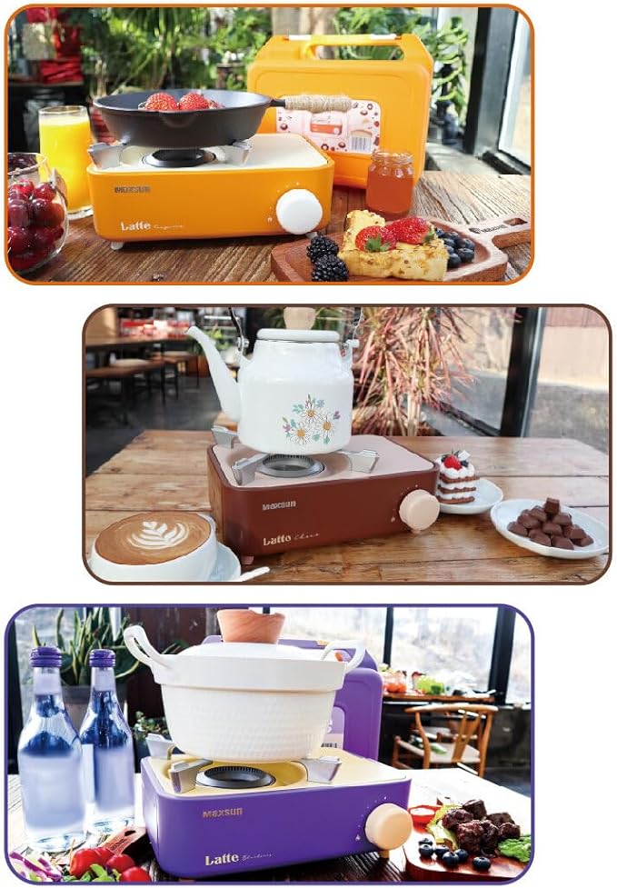 Maxsun Latte Series Mini Gas Stove with Magnetic Locking System (Choco)