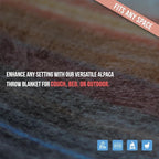 Alpaca Wool Blanket - Queen Size Bed Blanket - Alpaca Throw - Best Gift & Warm Throw, Lightweight, Couch or Camp- Outdoor - 87 x 64 inches (White & Brown)