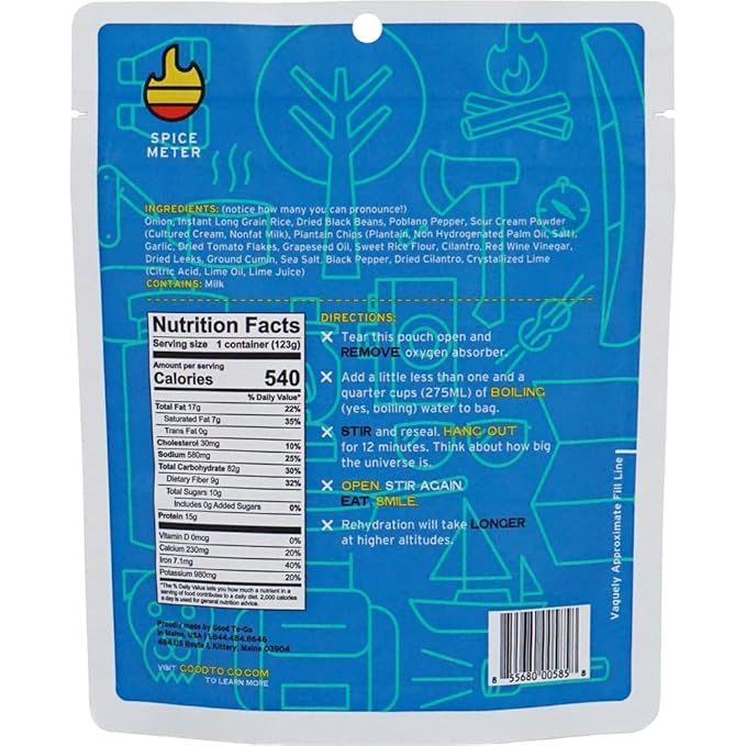 GOOD TO-GO Cuban Rice Bowl (6-Pack of Single Servings) | Camping & Backpacking Food | Just Add Water Backpacking Meals | Good To-Go Dehydrated Meals Taste Better Than Freeze Dried Food