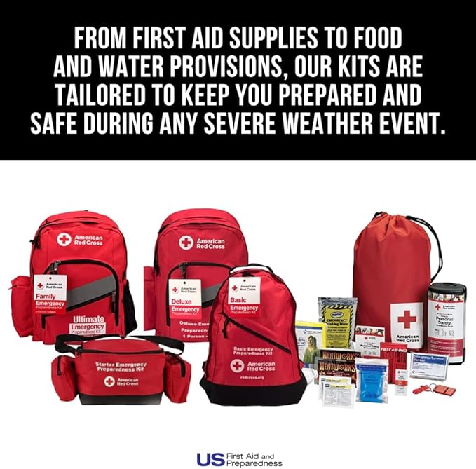 American Red Cross Officially Licensed Product, 25 Person First Aid Kit, 118 Piece Emergency Medical Supplies to Clean & Treat Minor Injuries, Hard Case Box for Home, Business, Job Site, Car