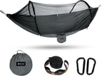 Hammock with Mosquito Net - Lightweight, Portable, 1 Person Hammock - for Camping, Hiking, Backpacking, Travel, a Festival, or The Beach