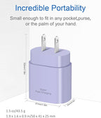 Type C Charger Fast Charging for iPhone 17 16 15,USB C Samsung Chargers Block 25W Super Fast Chargers for Samsung Galaxy S25/S24 S23 S22 S21/iPhone Air/17/17 Plus/17 Pro Max/16 Pro Max/15 Plus(Purple)
