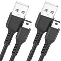 3ft Mini USB cable, 2 Pack USB 2.0 to mini b charger cord USB type A male Fast Charging cable Compatible with PS3 Controller, MP3 Player, Digital Camera, GPS Receiver, Dash Cam, Garmin GPS, Hero 3+