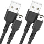 3ft Mini USB cable, 2 Pack USB 2.0 to mini b charger cord USB type A male Fast Charging cable Compatible with PS3 Controller, MP3 Player, Digital Camera, GPS Receiver, Dash Cam, Garmin GPS, Hero 3+