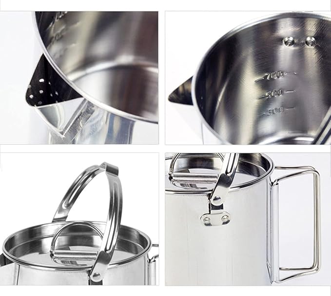 Outdoor Stainless Steel Kettle ，1.2L Mountaineering Camping Teapot， Portable Hanging Pot Cookware Coffee Pot Picnic Pot