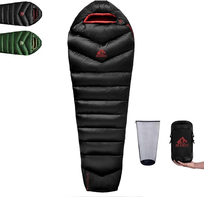 Down Backpacking Sleeping Bag 620FP, Lightweight Sleeping Bag for Adult Backpacking, Hiking, Camping. with Compression Bag.