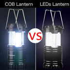 4 Pack Solar Lantern Camping Essentials Lights, LED USB Rechargeable Flashlight for Power Outages, Battery Powered Magnetic Base Operated Lamp for Emergency, Survival Gear and Supplies for Hurricane