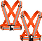 Reflective Strap Safety Vest Gear - 2-10 Pack Adjustable High Visible Reflective Running Gear for Women Men Night