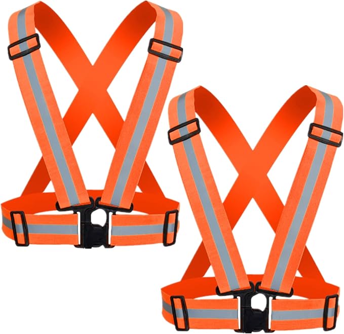 Reflective Strap Safety Vest Gear - 2-10 Pack Adjustable High Visible Reflective Running Gear for Women Men Night