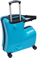 20" Ride-On Travel Suitcase for Kids, Toddler Carry on Luggage with Wheels, Children Travel Rolling Trolly Luggage with Password Lock, Children's Ride On