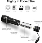 Lighting EVER LED Flashlights High Lumens, Small Flashlight, Waterproof, Adjustable Focus Flash Light for Outdoor, Emergency, Camping, AAA Batteries Included, 2 Pack