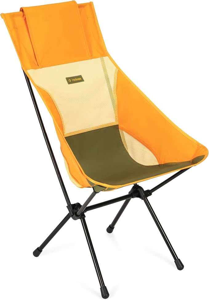 Helinox Sunset Chair Lightweight High-Back Collapsible Camping Chair Flame Multiblock, 3.4Ibs Outdoor Chairs, Picnic Chair, Portable Camping Chair, with Side Pockets