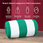 Cotton Turkish Beach Towel with Towels Oversized 30"x60" Pool Absorbent Extra Large Quick Dry Sand Travel Towel (Cabana Mix, 4 Pack)