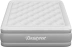 Beautyrest Skyrise Queen Size Air Mattress with Coil Beam Construction, Edge Support with External Pump and Puncture Resistant Vinyl for Guests and Camping