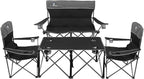 Camping Chair Set of 3, Outdoor Folding Camping Chairs for Heavy People with Cup Holder & Carry Bag,Collapsible Chair Include One Sofa Chair and Two Single Chair,Support up to 500lbs