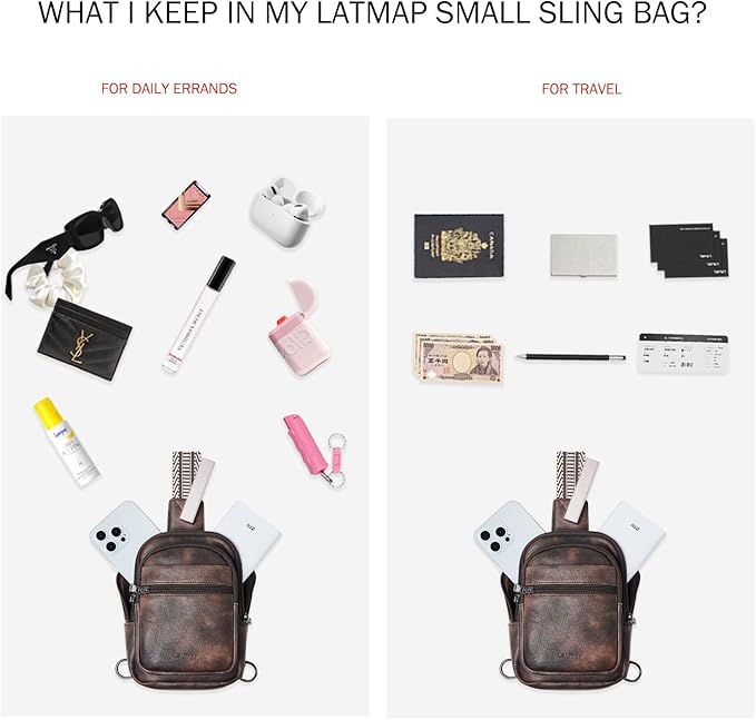 3L SMALL Sling Bag Fanny Packs For Women Men Mini Crossbody Chest Belt Travel Bag Purse Handbag Faux Leather Fashion Cute Coffee Color