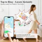 Wallet Tracker Card (iOS Only), Rechargeable Bluetooth Smart Tracking for Apple Find My Compatible Anti Tracker for Men Women Slim Item Locator for Purse Passport Key Luggage Tag (1Pcs/Sunflower)