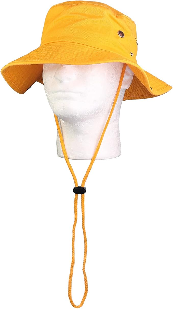 Wide Brim Hiking Fishing Safari Boonie Bucket Hats 100% Cotton UV Sun Protection for Men Women Outdoor Activities