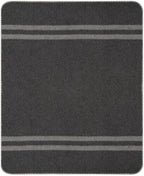 Thick Alpaca Wool Blanket Heavyweight for Camping or Indoors | Soft Peruvian Alpaca Wool Blankets (Dark Gray - Soft Gray Stripes, Travel Size)