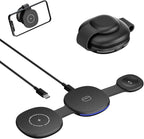 Wireless Charger iPhone Charging Station - 3-in-1 Magnetic MagSafe Charger Multiple Devices for Apple, 15W Fast Charging Foldable Travel Charging Pad for iPhone 17/16/15/14/13/12, AirPods, Apple Watch