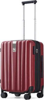 Hanke 20 Inch Expandable Carry on Luggage 22x14x9 Airline Approved Lightweight PC Hard Shell Suitcases with Wheels Tsa Luggage Rolling Suitcase Travel Luggage Bag for Weekender(Burgundy)