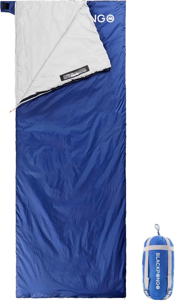 Ultralight Sleeping Bag - Envelope Lightweight Portable, Waterproof, Comfort with Compression Sack - Great for 3 Season Traveling, Camping, Hiking
