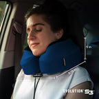 Cabeau Airplane Travel Pillow for Long Flights - Evolution S3 - Supportive Memory Foam with Seat Straps to Secure Your Head and Neck and Provides 360° Support (Jet Black)