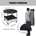 LEADALLWAY Camping Tables That Fold Up Lightweight Portable Outdoor Table with 4 Cup Holders and Carrying Bags for Outdoor Picnic,Barbecue,Travel,Fishing(Black+Army Green)