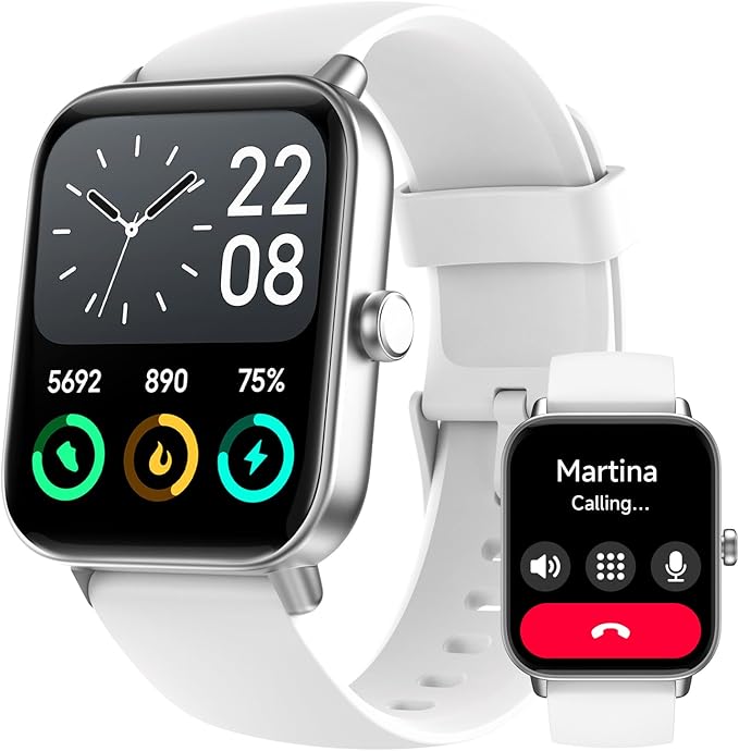 Fitpolo Smart Watch for Men Women,1.8” Touchscreen, Bluetooth Call, Alexa Built-in,24/7 Heart Rate,SpO2 Monitor,Step Counting,Sleep Tracking, IP68 Waterproof Fitness Tracker Watch for Android iPhone