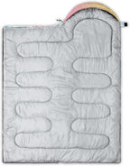 QOOMO Camping Sleeping Bags,3 Season Warm & Cool Weather,Lightweight,Waterproof Sleeping Bags for Adults & Kids,Traveling,and Outdoors,Camping Gear Equipment