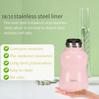 YOHKOH Mini Vacuum Insulated Water Bottle With Bamboo Lid - Stainless Steel Thermos Water Bottle for Women Girls Kids, Metal Sports Hot and Cold Water Bottle Leak-Proof BPA-Free (6.4oz,Pink)