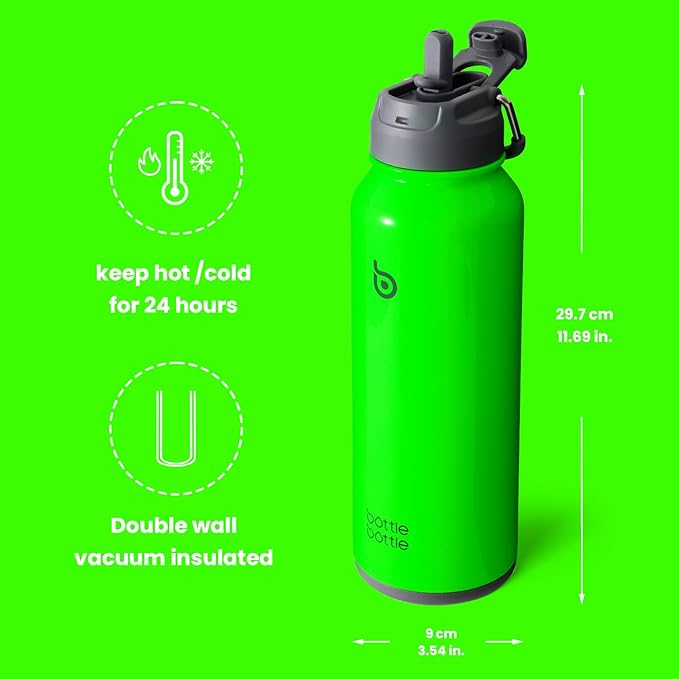 BOTTLE BOTTLE 40 oz sports water bottle stainless steel insulated water bottle with straw and pills holder
