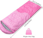 Sleeping Bag - 3 Seasons for Adults Kids Boys Girls Camping Hiking - Warm Cold Weather Lightweight Portable with Compression Bag for Backpacking in Spring, Summer, Fall and Winter
