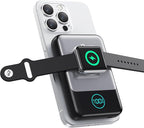 Magnetic Portable Charger for iPhone, 3-in-1 10800mAh Qi2 15W Wireless Power Bank with iWatch Charger,30W PD Fast Charging USB-C LCD Display Battery Pack for Magsafe,iPhone 16/15/14/13/12, Apple Watch