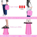 Fishboy Upgraded Square Collapsible Stool, 400lbs Max Weight, Lightweight But Sturdy, Portable Retractable Folding Telescoping Foldable Camping Stool for Adults Outdoor Fishing Hiking Travel BBQ